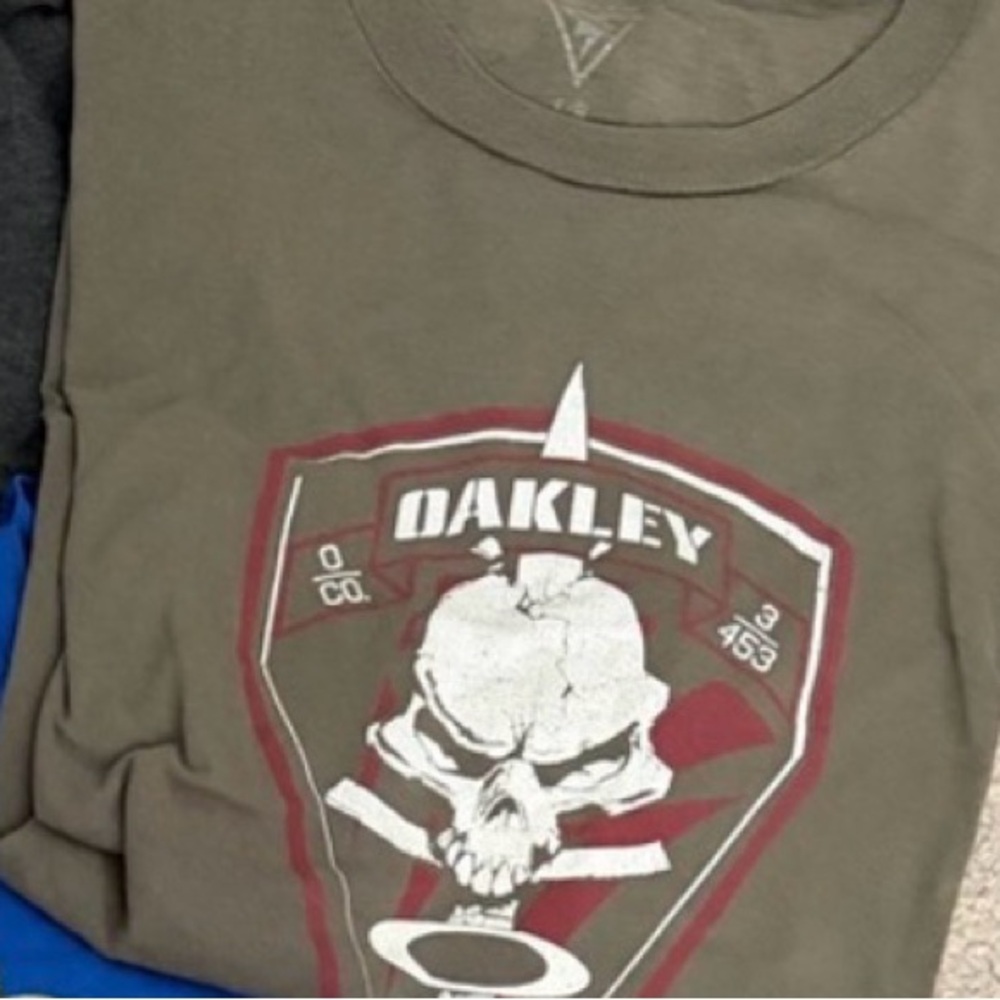 Oakley Military Green Skull Graphic Tee